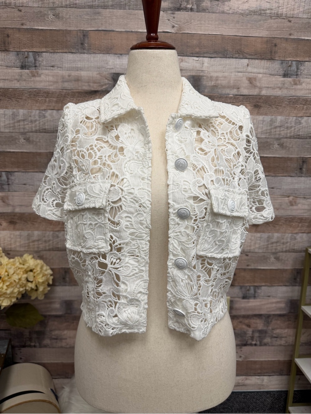 Black House/White Market short sleeve lace jacket NWT
